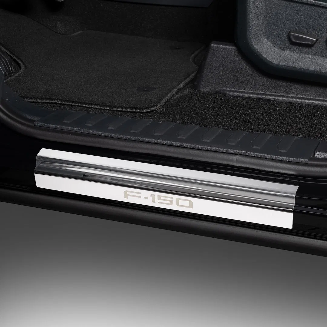 95150FD – PUTCO Door Sill Protector, Polished Stainless Steel Set Of 4 Etched F-150 Logo